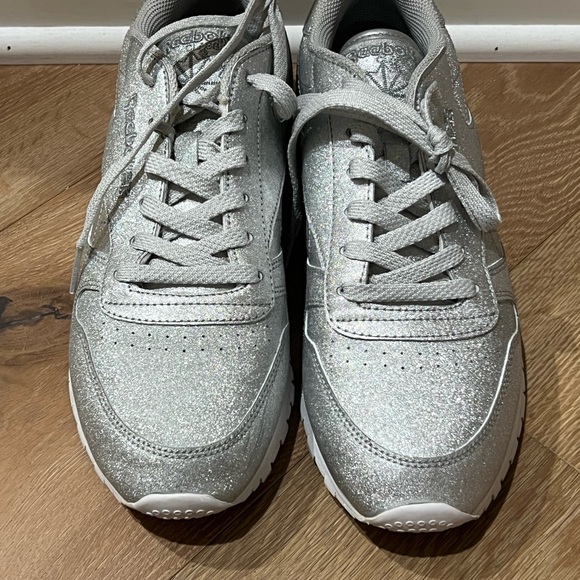 Very pretty and silver sparkly REEBOK sneakers. Brand new and never worn. - Picture 2 of 6